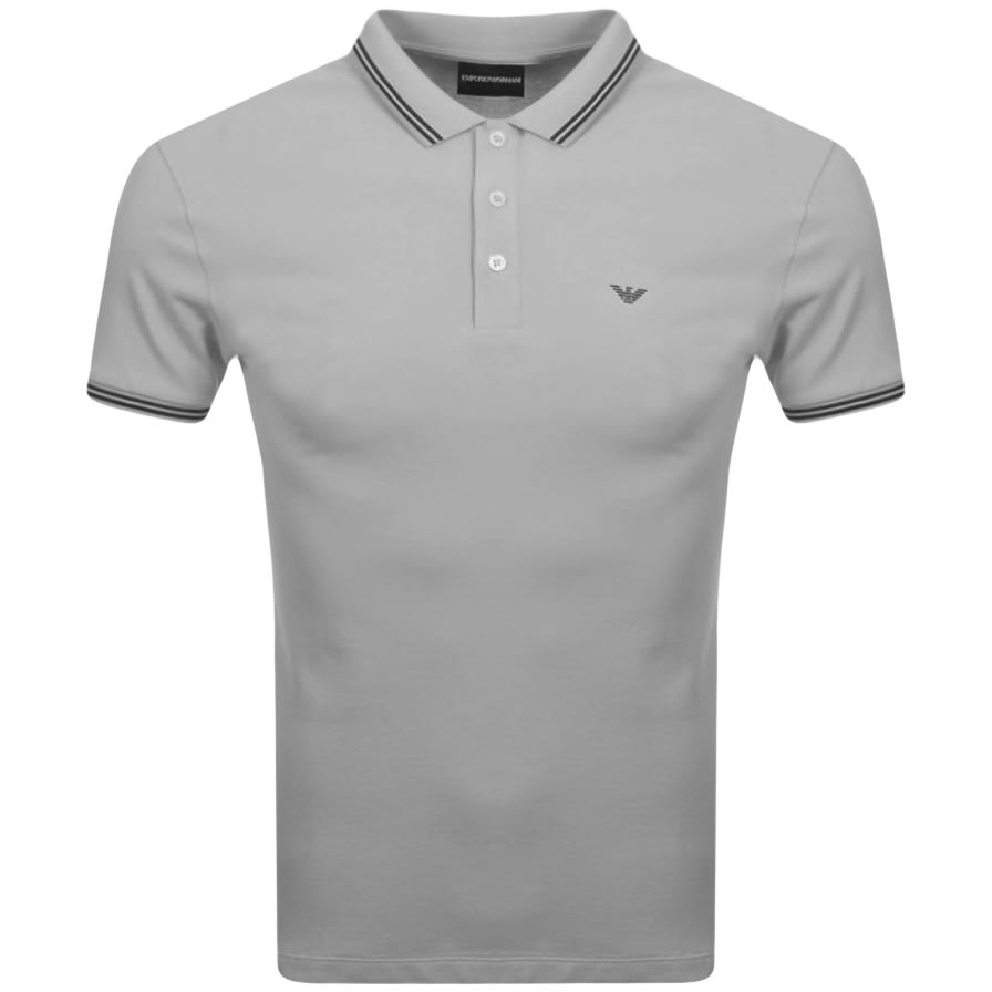 Alternative Image for ProductEmporio Armani Short Sleeved Polo T Shirt Grey1